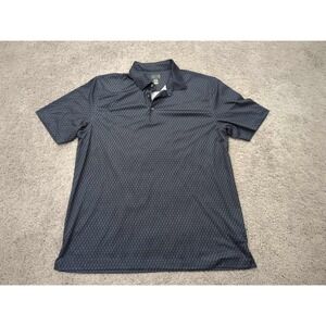 Greg Norman Polo Shirt Mens XL Black Short Sleeve Allover Golf Club Play Dry